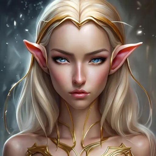 Prompt: High-resolution hyper realistic painting of (High Elf) (Adult Elf)
uhdr, HD, hot body, asian face, gold hair.