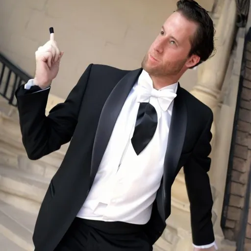 Prompt: Show me what you think I would look like wearing a tuxedo