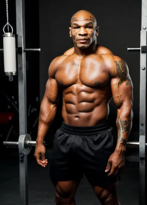 Prompt: Bodybuilder Mike Tyson Full Body