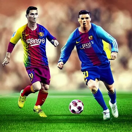 ronaldo vs messi realistic | OpenArt