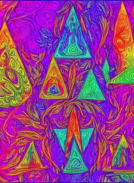 Prompt: dmt elves, dmt, elves, geometric, trippy, hallucinogen, hallucination, beautiful, geometry, interdimensional