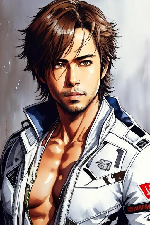 Prompt: (((Yoji Shinkawa))), sticker of ultra detailed portrait of enrique iglesias as a cyberpunk white suit. high quality cell shaded illustration in post apocalyptic style by Yoji Shinkawa, ((full body)), dynamic pose, perfect anatomy, centered, freedom, soul, brown short hair, approach to perfection, cell shading, 4k , cinematic dramatic atmosphere, watercolor painting, global illumination, detailed and intricate environment, artstation, concept art, fluid and sharp focus, volumetric lighting, cinematic lighting, Art by Yoji Shinkawa,