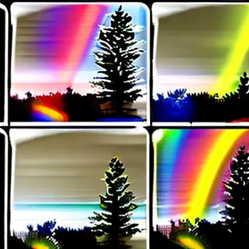 Prompt: rainbow from earth to mars through the bright stars