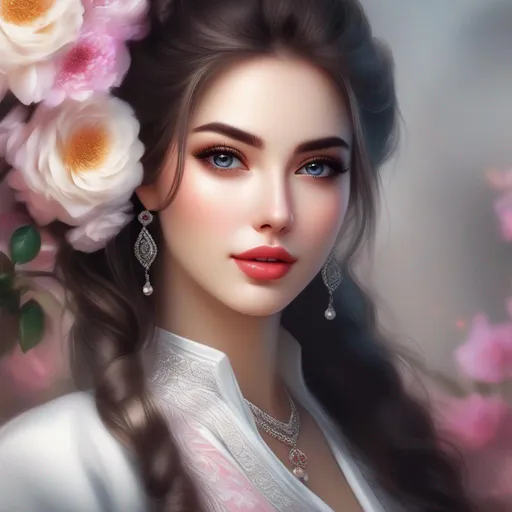 Prompt: realistic woman and beautiful pretty art 4k full HD 