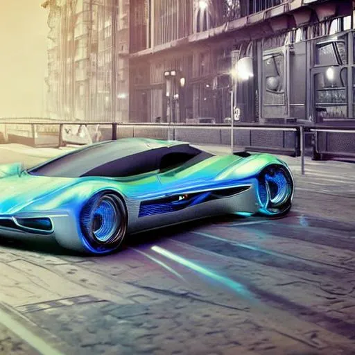 Prompt: concept art of a futuristic sports car