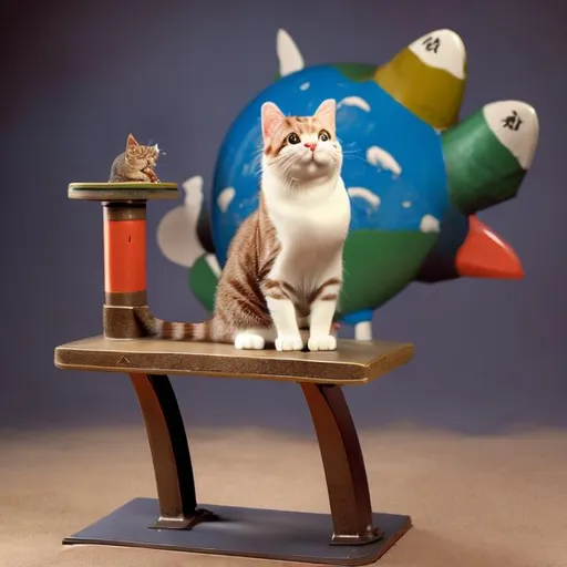 Prompt: cat on a rocket bench