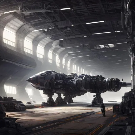 epic 3d portrait of a futuristic space warship, spac