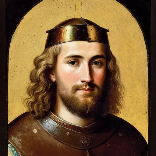 Prompt: portrait of a 10th-century Saxon light-haired warrior