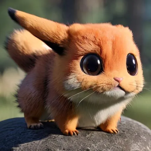 Prompt: cute, real-life pokemon, photorealistic, 4k, super cute, 