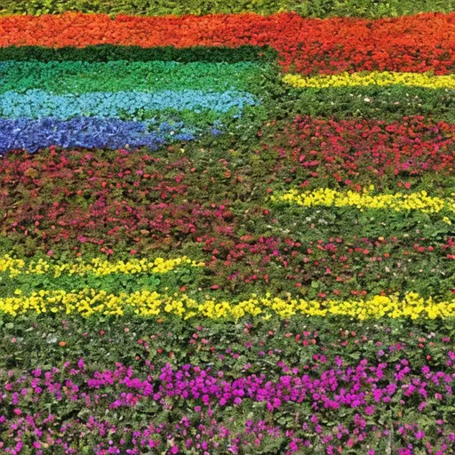 Prompt: One hundred plants rainbow