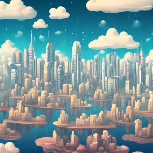 Prompt: little city floating sky
