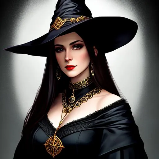 Prompt: dnd, dark fantasy, portrait, female, witch