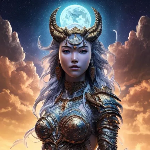 Prompt: (extremely detailed) (hyper realistic) (sharp detailed) (cinematic shot) (masterpiece)female god from above, centered,selfie pose, fullbody view, moonlight,  extraordinary shot, night sky, mountains, river, stars, nebula ,clouds, stunning beauty, 3D illustration, high resolution, reflactions.