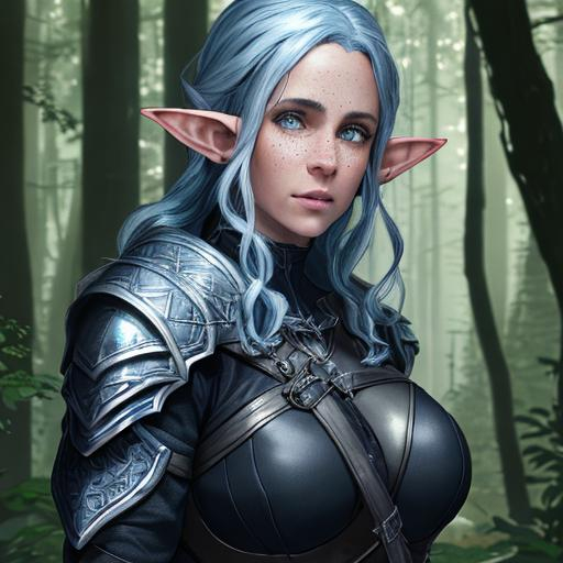 portrait of a (Female Pregnant Elf Thief with Curly... | OpenArt