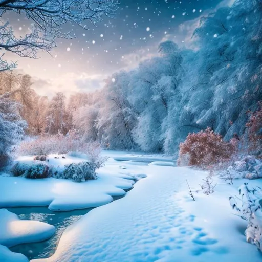 Prompt: winter fairytale landscape 