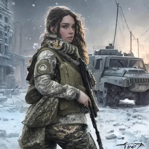 Prompt: Beautyful chin, army scarf, perfect composition, hyperrealistic, super detailed, 8k, high quality, trending art, trending on artstation, sharp focus, studio photo, intricate details, highly detailed, by greg rutkowski