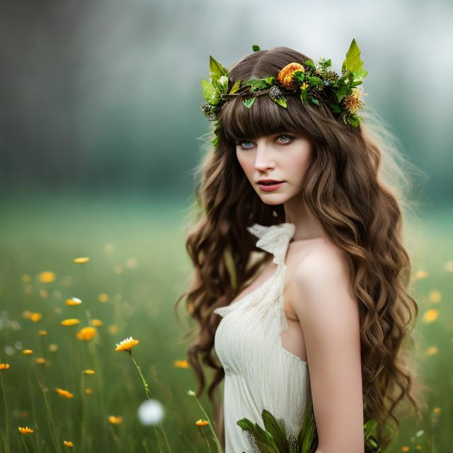 woman+Earth fairy+ warm+soft+powerful+fair skin+gree...