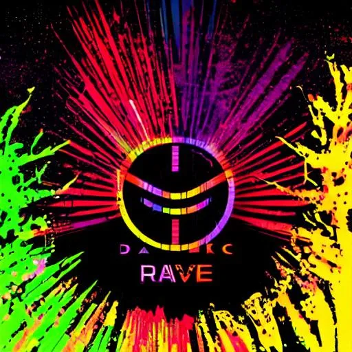 Prompt: Background for a rave poster with darker colours
