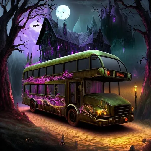 Prompt: Fantasy Spooky Bus