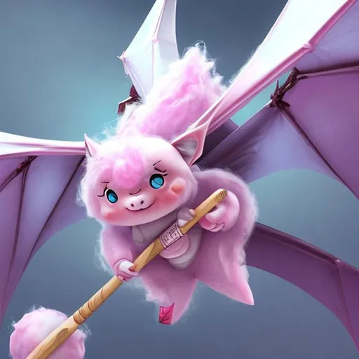 Prompt: realistic cotton candy bat