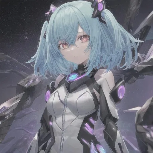 Prompt: biochemical anime girl made out of dark matter HD wearing a hot