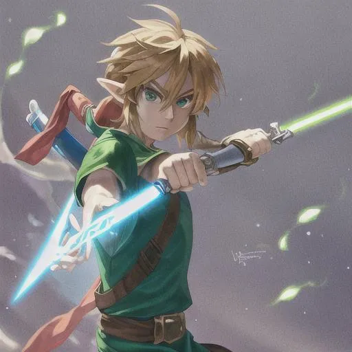 Prompt: Link as a Jedi