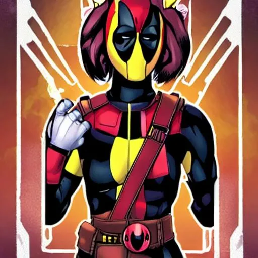 Prompt: Kitty Pryde Deadpool mash-up