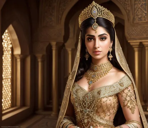 Prompt: create most beautiful photograph of most beautiful fictional Persian female princes, extremely, detailed environment, detailed background, intricate, detailed skin, natural colors , professionally color graded, photorealism, 8k, moody lighting


