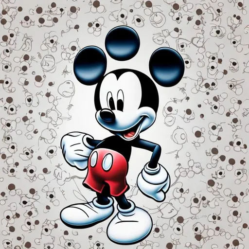 Prompt: Create high quality 3D Micky mouse pattern design in 5000px ×5000px