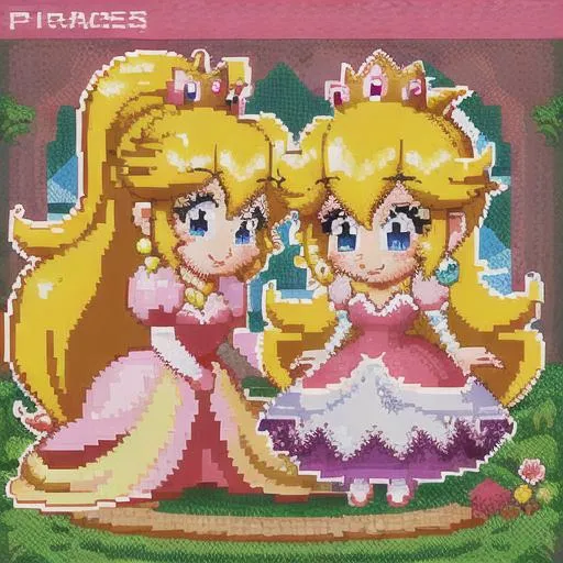 Prompt: princess peach , pixel art