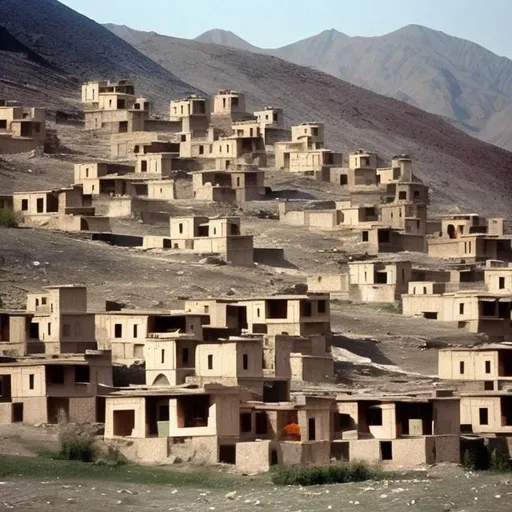 Prompt: Afghani old vellage homes
