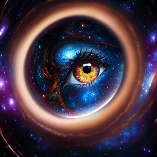 Prompt: An epic fantastic realism comic book style painting of the most beautiful spinning EYES , launched across the dark and starry night sky,  fisheye, unreal 5, DAZ, hyperrealistic, octane render, dynamic lighting