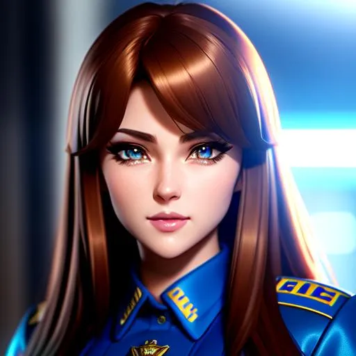Prompt: {{{{highest quality absurdres best award-winning masterpiece}}}} octane rendered splashscreen videogame trailer digital oil art {{stylized hyperrealistic stunning cinematic sensual intimate anime waifu style}} of hyperrealistic intricately hyperdetailed wonderful stunning beautiful cute full body posing feminine 22 year {{police officer woman}} with {{hyperrealistic brown hair}} and {{hyperrealistic perfect beautiful brown eyes}} wearing {{hyperrealistic police outfit underwear}} with deep exposed visible cleavage and tight arousing muscles and abdomen, in {{hyperrealistic intricately hyperdetailed perfect 128k highest resolution definition fidelity UHD HDR}},
hyperrealistic intricately hyperdetailed wonderful natural beauty stunning cute feminine anime waifu face with romance glamour soft skin and nose and lips and red blush cheeks cute sadistic smile {{seductive love gaze at camera}},
hyperrealistic perfect posing body anatomy in perfect epic cinematic intimate composition with perfect vibrant colors and perfect shadows, perfect professional sharp focus RAW photography with ultra realistic perfect volumetric dramatic soft 3d lighting, trending on instagram artstation with perfect intimate epic cinematic post-production, 
{{sexy}}, {{huge breast}}
