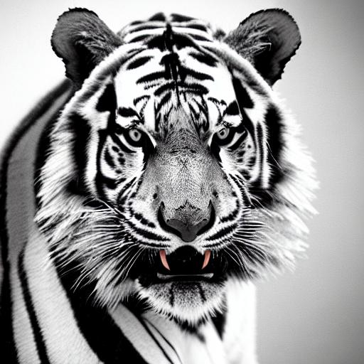 black and white tiger, side view | OpenArt