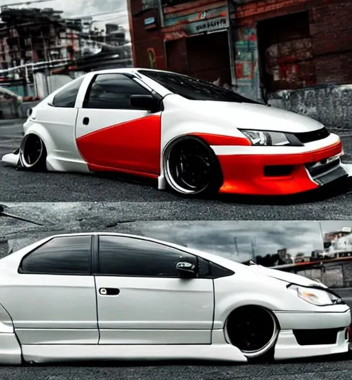 Prompt: slammed honda civic jdm