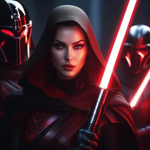 portrait of beautiful female Sith lords slaying inn...