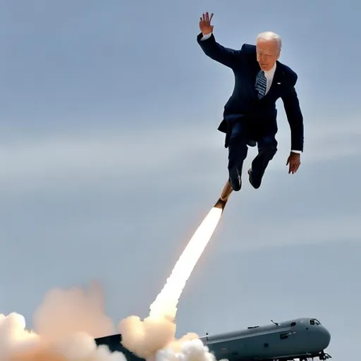 Prompt: Joe Biden Flying On A Missile
