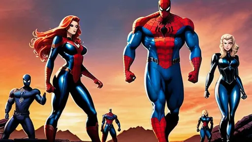 A cyberpunk-clad assassin Spider-Man stands in a menacing pose