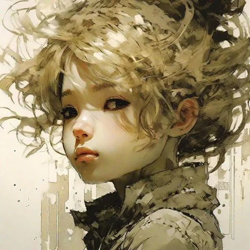 Prompt: "Perfect beautiful girl with hair of golden fire Kim Jung Gi, Jean Baptiste Monge, Yoji Shinkawa, Yoshitaka Amano, Ilya Kuvshinov, Jeremy Mann, Liz Gael Anti-Aliasing, FXAA, Post-Production, SFX, insanely detailed and intricate, hypermaximalist, elegant, ornate, hyperrealistic, super detailed, serene, 16k resolution"