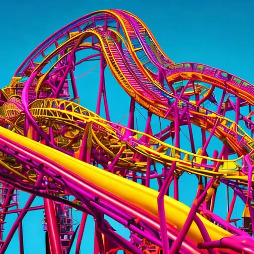 Prompt: rollercoaster,vibrant,colourful
