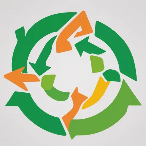 Prompt: Based on the arrows of the recycling symbol. A symbol for the Citizens' Assembly movement that incorporates renewal and continual feedback. 