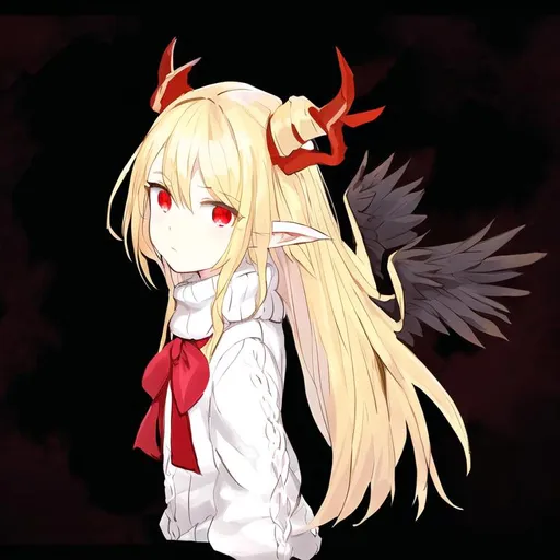 Portrait of a cute winged girl with long, blonde hai...