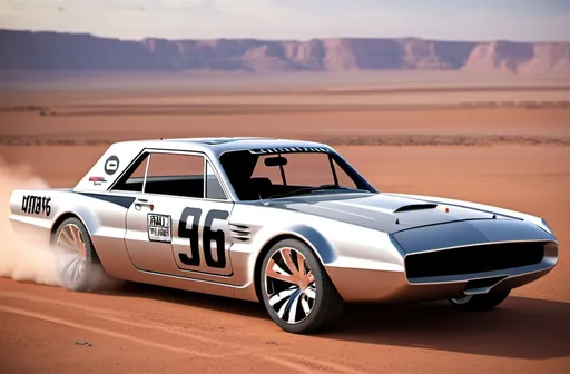 Prompt:  2025 rally cross concept inspired by a 1967 Ford Thunderbird,  modern car 