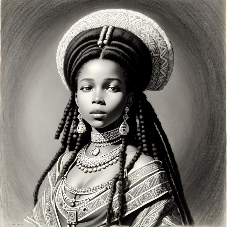 Please draw a portrait of a beautiful black rasta gi... | OpenArt