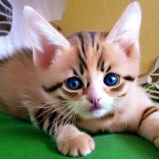Prompt: hyper-realistic baby European cat with detailed eyes full body