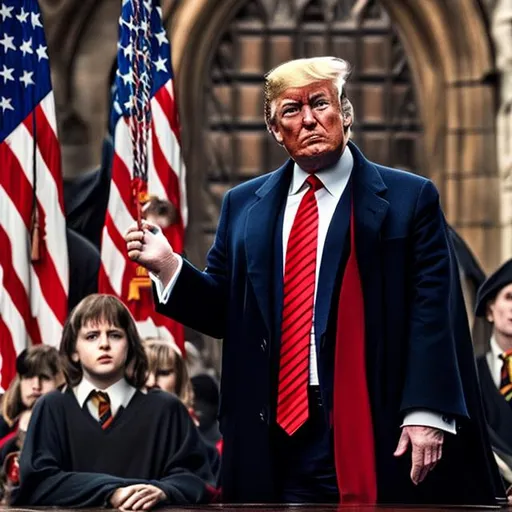 Prompt: Donald Trump in Harry Potter 

