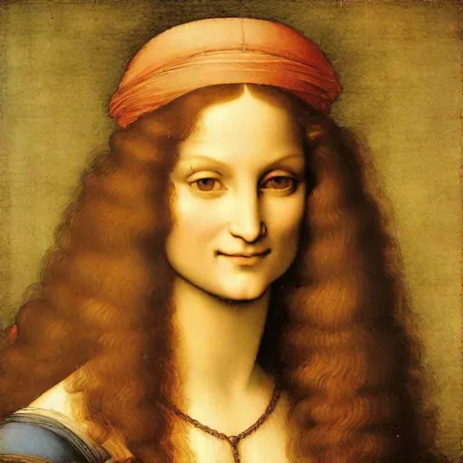 Prompt:  a pretty woman ,Leonardo da Vinci painting art
