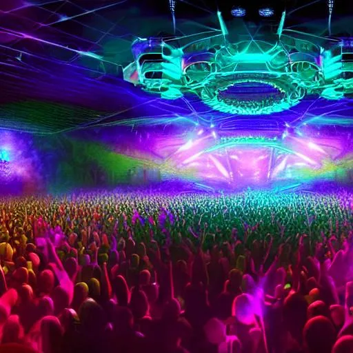 Prompt: Photorealistic edm concert on molly. Hyperdetailed photorealism, 108 megapixels, amazing depth, glowing rich colors, powerful imagery, psychedelic Overtones, 3D finalrender, 3d shading, cinematic lighting, artstation concept art