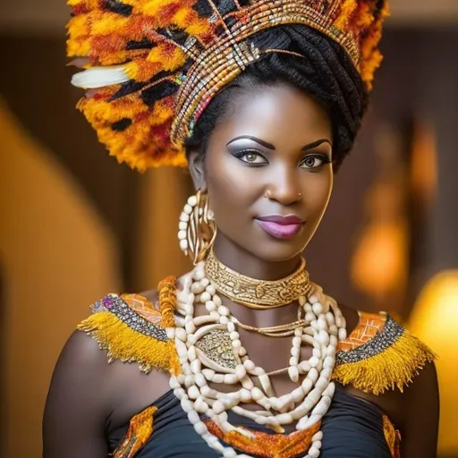 Prompt: Gorgeous African Queen in regalia