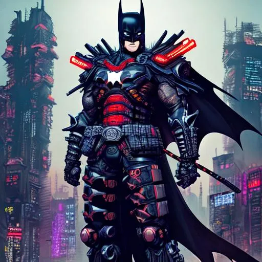 a portrait of a cybernetic batman, cyberpunk concept